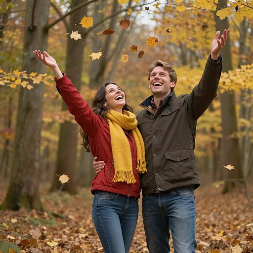 Joyful Autumn Moments in the Forest