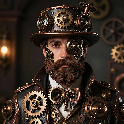 Steampunk Backenbärte Portrait