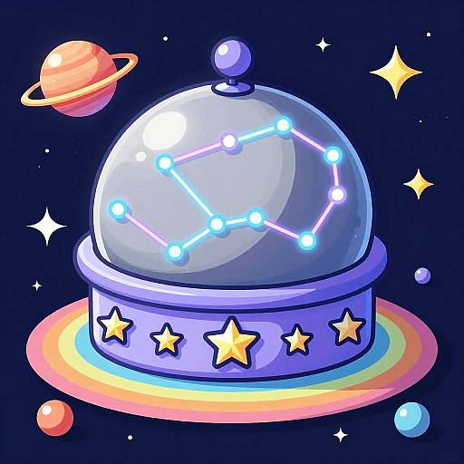 Whimsical Vibrant Planetarium Dome