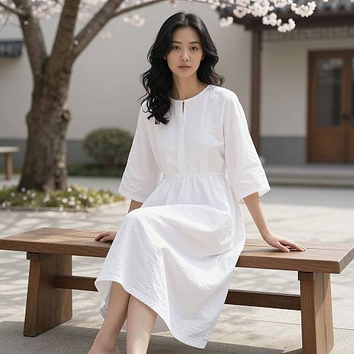 Minimalist Fashion in Morning Garden