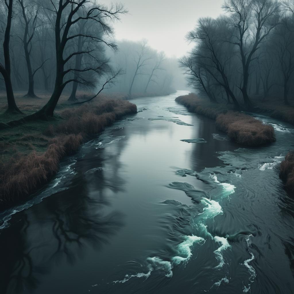 Mystical River Dividing Two Worlds