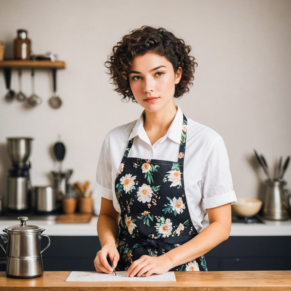 Focused Barista Trainee in a Studio