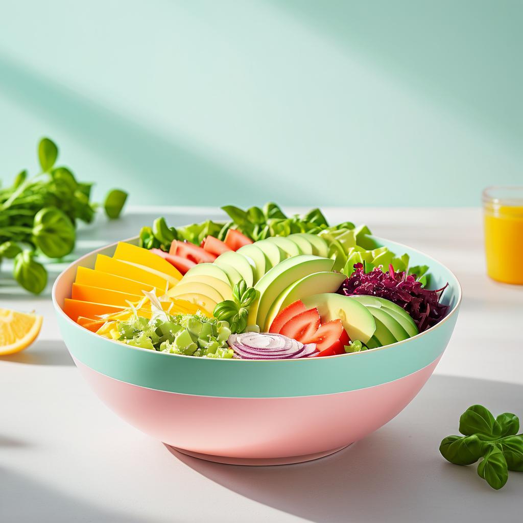 Vibrant Pastel Salad Bowl Photography