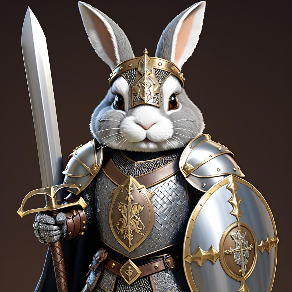 Noble Rabbit Knight in Armor