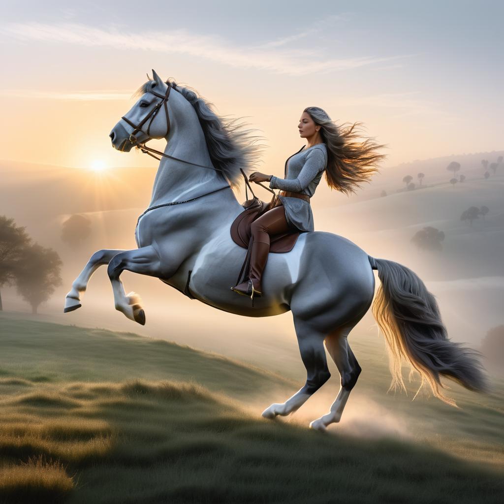 Majestic Horse and Adventurous Woman