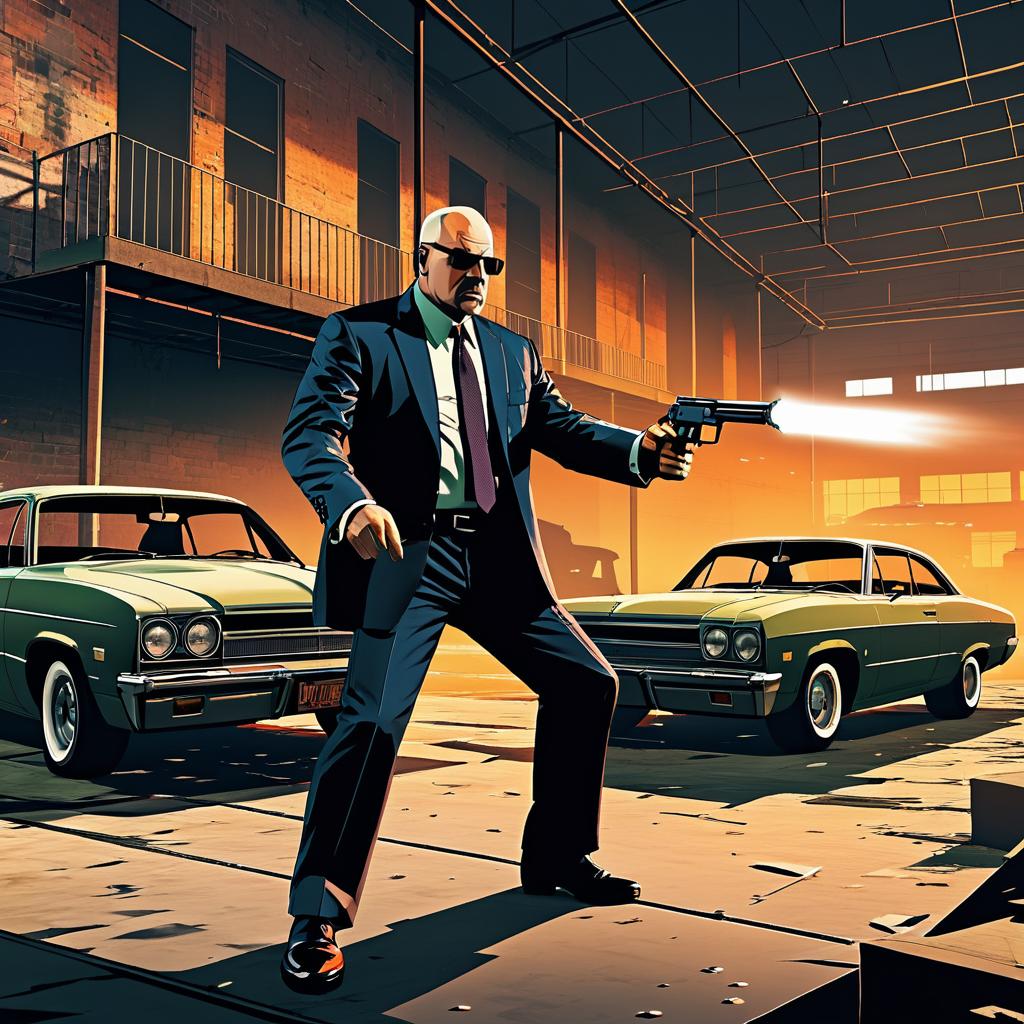 Retired Hitman Showdown in Warehouse