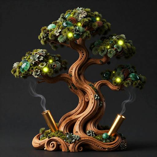 Bonsai Dryad with Lichen Filigree