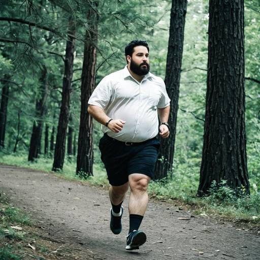 Solo Plus Size Male Runner in Forest