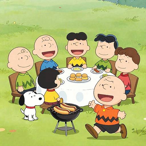 Charlie Brown and Friends Enjoy Outdoor Picnic