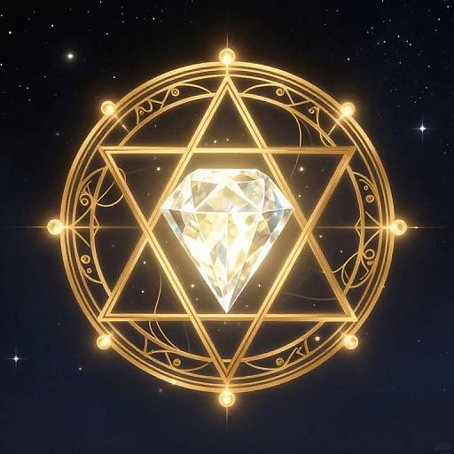 Mystical Prayer Sigil with Glowing Diamond
