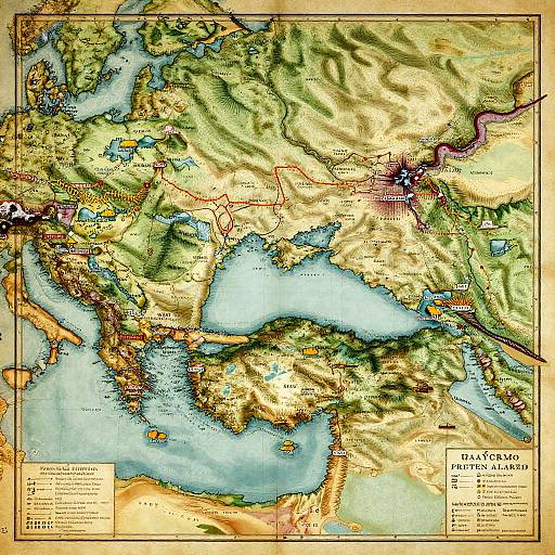 Antique Map of Alexander's Empire