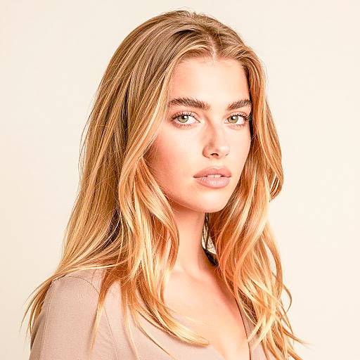 Young Woman with Wavy Blonde Hair