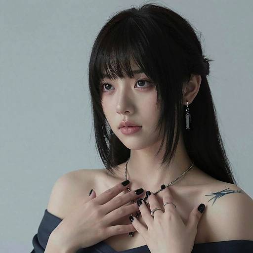 Hinata Hyuga Off-Shoulder Realistic Portrait