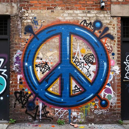 Upside Down Peace Symbol Graffiti