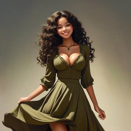 Surreal Portrait of a Dark-Skinned Woman