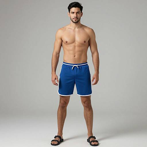 Realistic Muscular Man in Shorts
