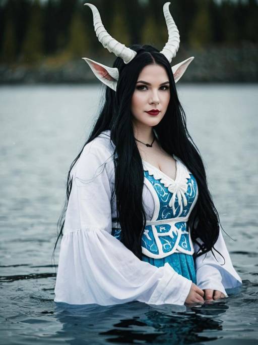 Lifestyle costume photo of Anchorage water oni. Cosplay clothes
