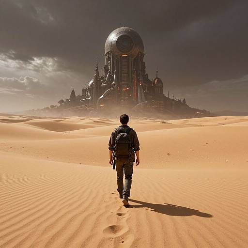 Dystopian Desert Walk Matte Painting