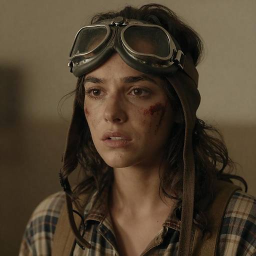 Vintage Aviator Woman in Distress