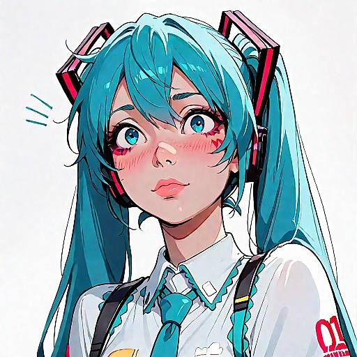 Anime Style Hatsune Miku Portrait