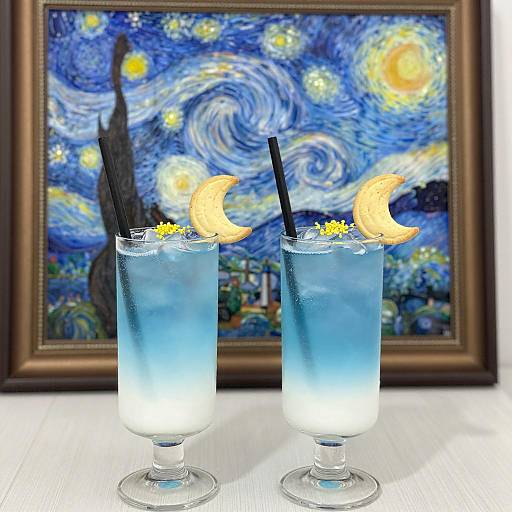 Iced Drinks with Night Sky Artwork