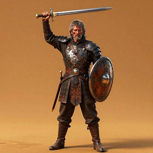 Veteran Warrior with Sword and Shield