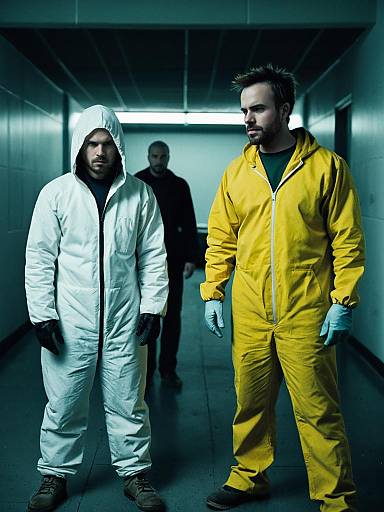 Men in Walter White and Jesse Pinkman Costumes