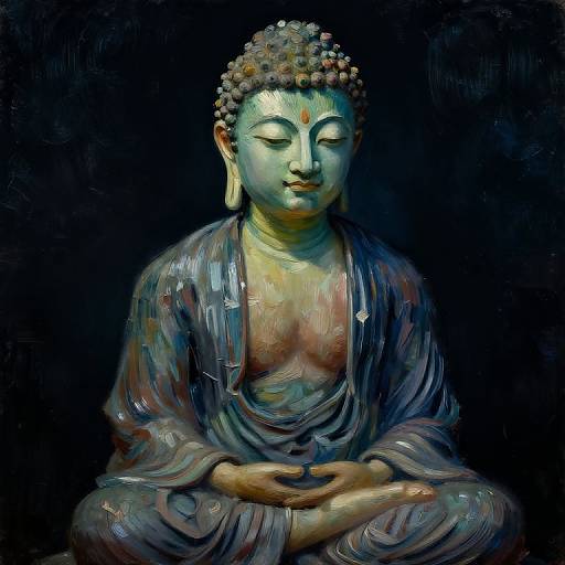 Van Gogh Style Athletic Buddha Portrait