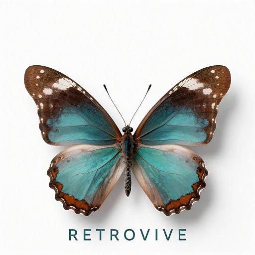 RetroVive Teal Butterfly Minimal Logo Design