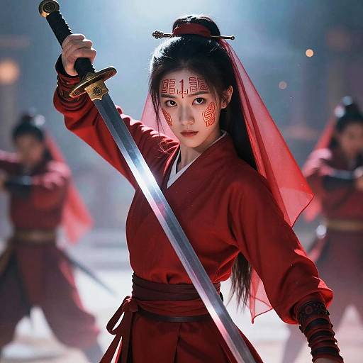 Ethereal Red-Clad Sword Maiden