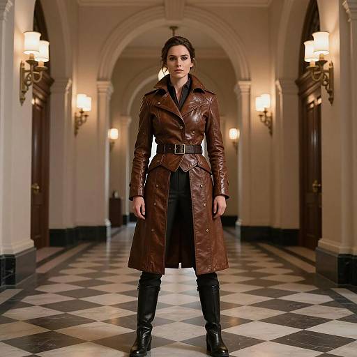 Elegantly Dressed Kate Bishop in Hallway