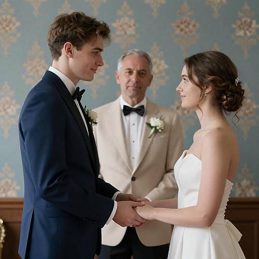 Elegant Wedding Scene with Intimate Moments