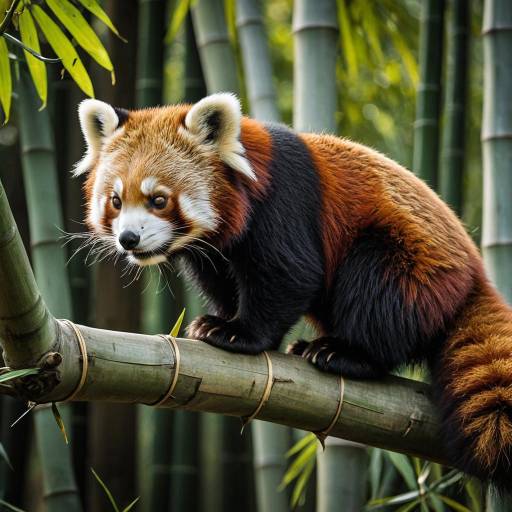 Hyper-Realistic Red Panda on Oak Branch Hyper-Realistic Red Panda on Oak Branch
