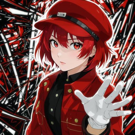 Illustration of Ae-3803, hataraku saibou in the style of Yetworldview kaze