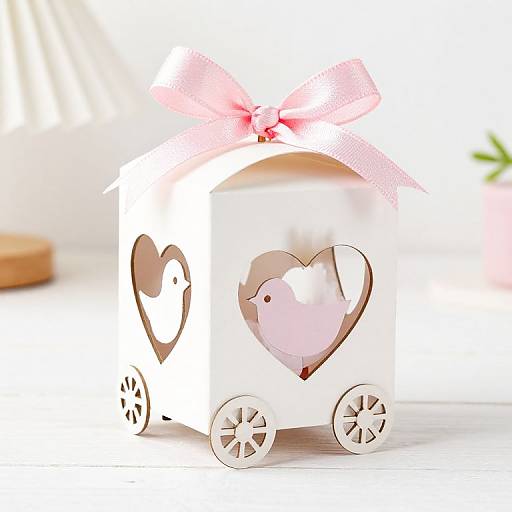 Baby Shower Favor Box with Love Bird Design