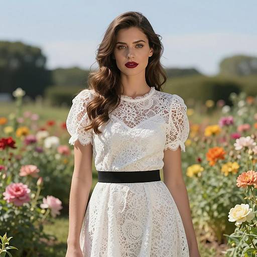 Elegant Summer Portrait in Vibrant Garden