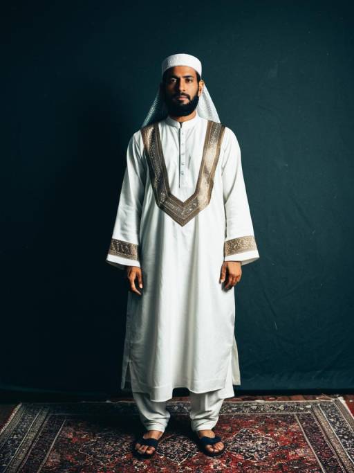 Cinematic Portrait of Man in Muslim Costume