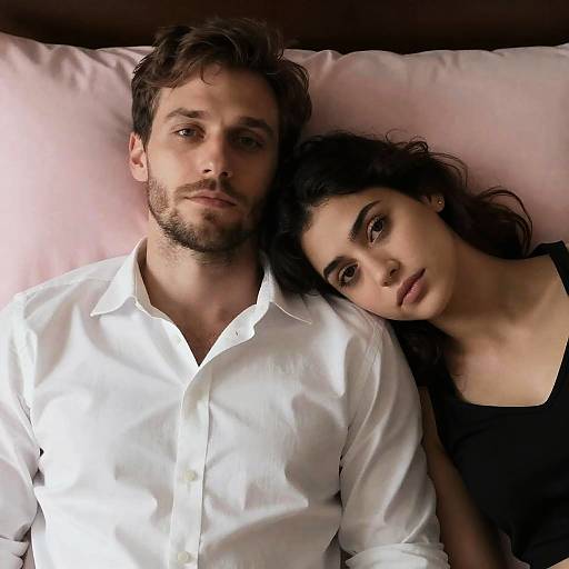 Intimate Portrait on a Pink Bed