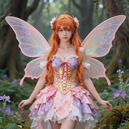Ethereal Anime Fairy in Fantasy Forest