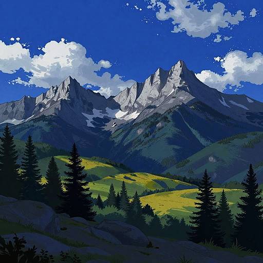 Stunning Nighttime Mountain Landscape