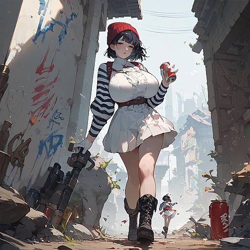 Anime Girl with Spray Paint