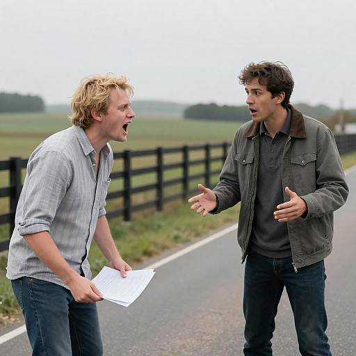 Dramatic Encounter on a Rural Road