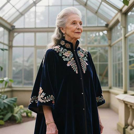 Elderly Pompadour in Conservatory Mist