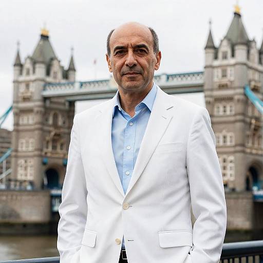 Elegant Man at Tower Bridge, London