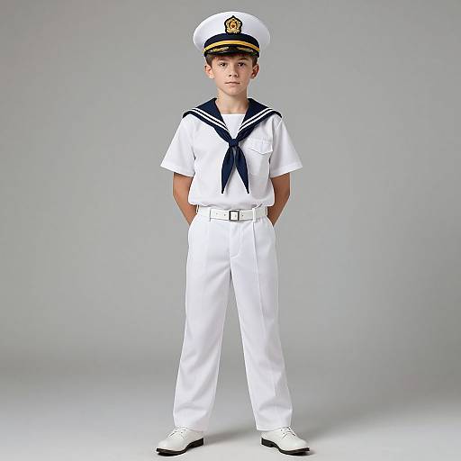Realistic Male in White Navy Uniform