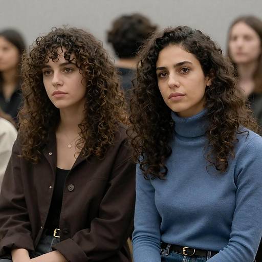 Intimate Portrait of Two Curly-Haired Women