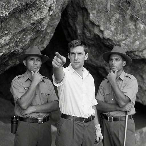 Dramatic Cave Portrait of Three Men