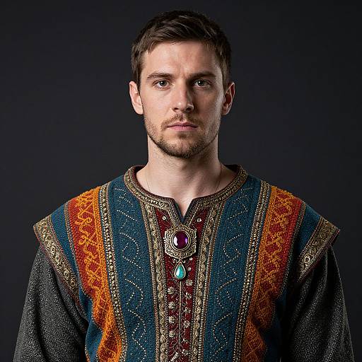 Medieval Man in Ornate Costume