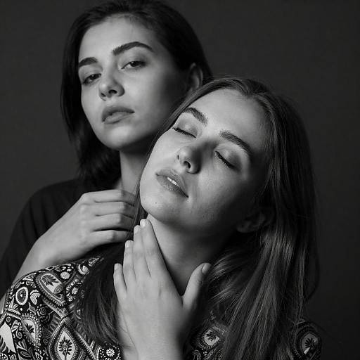 Intimate Monochrome Portrait of Two Women