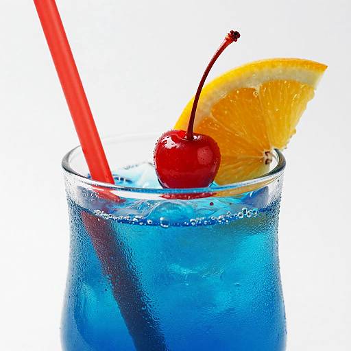 Vibrant Blue Cocktail Close-Up